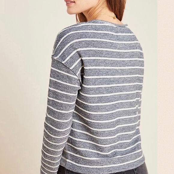 Anthropologie Striped Textured Sweatshirt - Picture 3 of 9